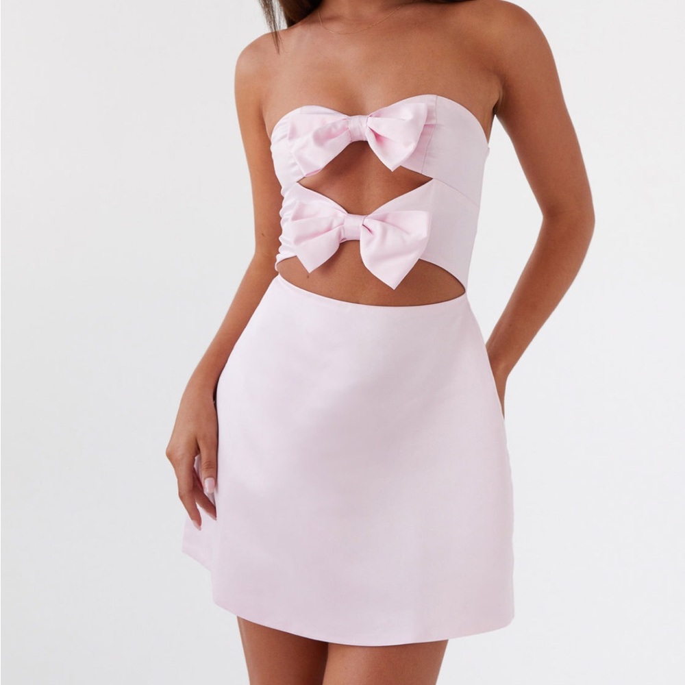 Peppermayo Pink Bow Mini Dress